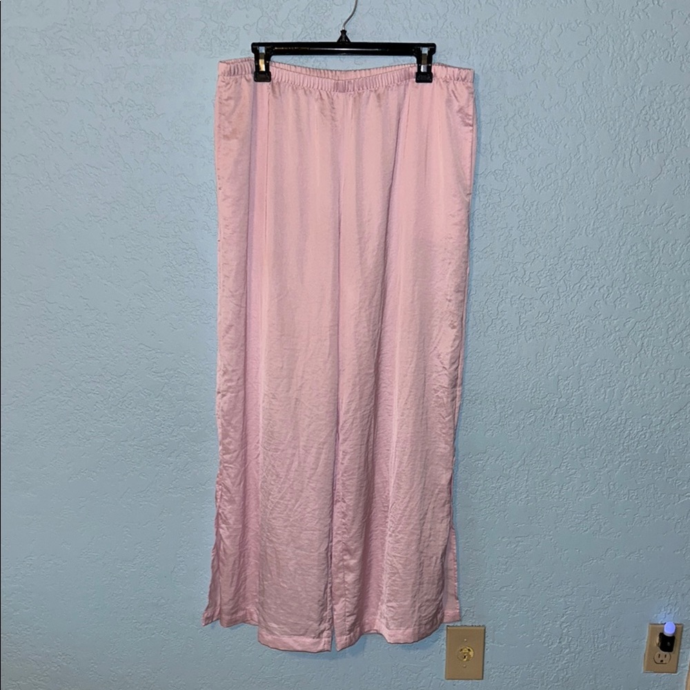 Elegant Pink Women's Satin Pants